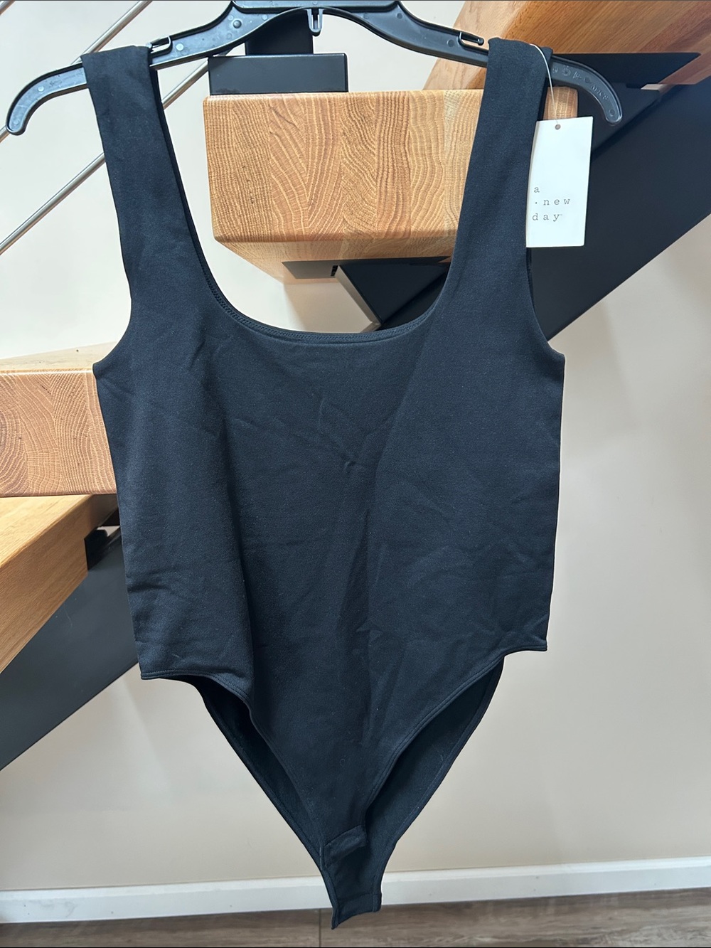 a new day Black Scoop Neck Tank Bodysuit